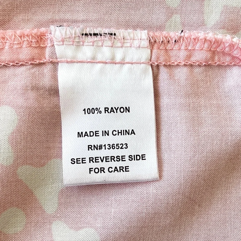 Men’s Brooklyn Cloth Pink Rayon Paisley Resort Short Sleeve Shirt Size S